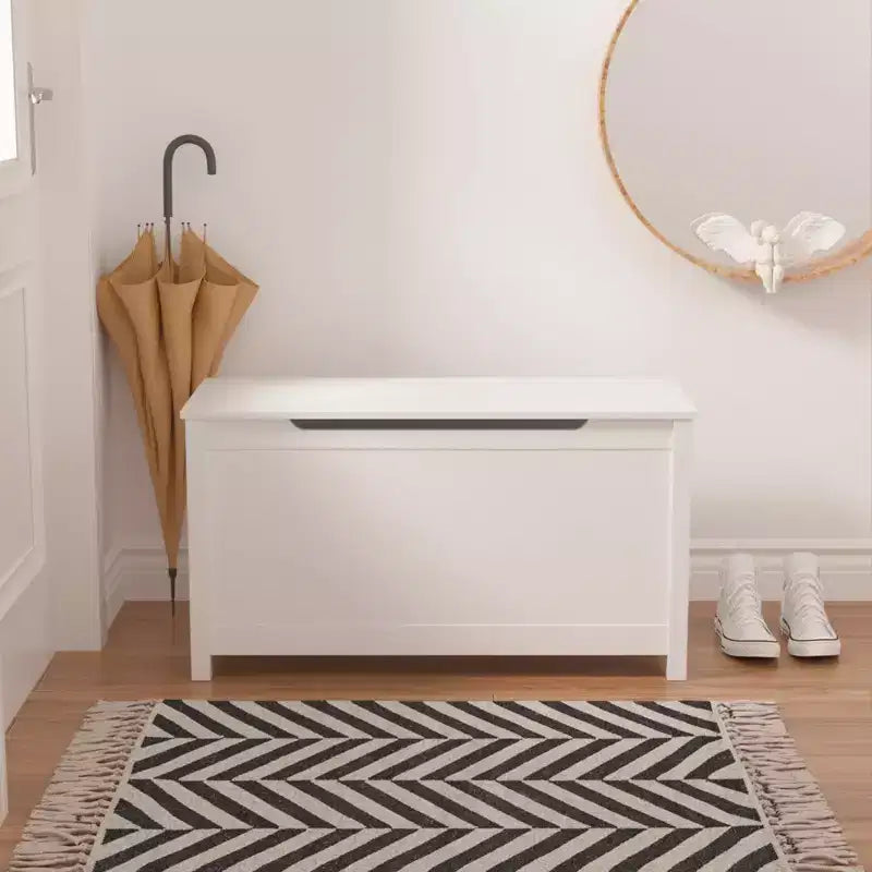 Boîte à jouets en bois avec couvercle à charnières de sécurité – Pour les 2 ans et plus