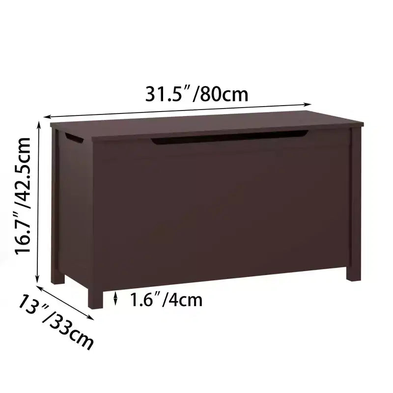 Boîte à jouets en bois avec couvercle à charnières de sécurité – Pour les 2 ans et plus