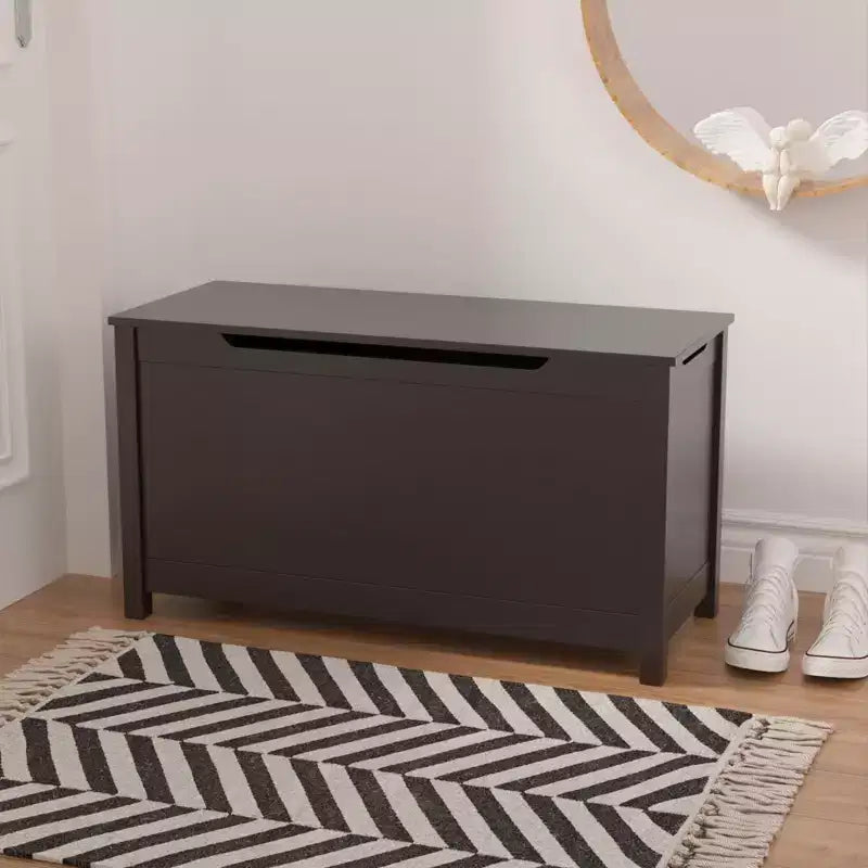 Boîte à jouets en bois avec couvercle à charnières de sécurité – Pour les 2 ans et plus