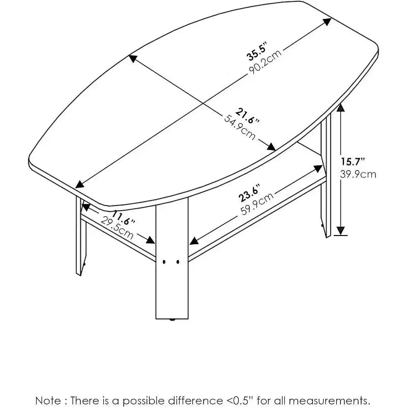 Table basse en bois minimaliste – Noire, rectangulaire, avec 4 pieds