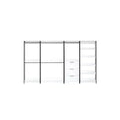 77.7 po (H) x 143 po (L) Système de rangement autoportant avec bacs de rangement – Composite de bois blanc