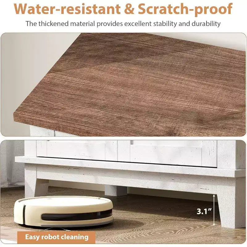 Meuble de rangement de 31,5 po avec tablettes réglables et portes à lattes