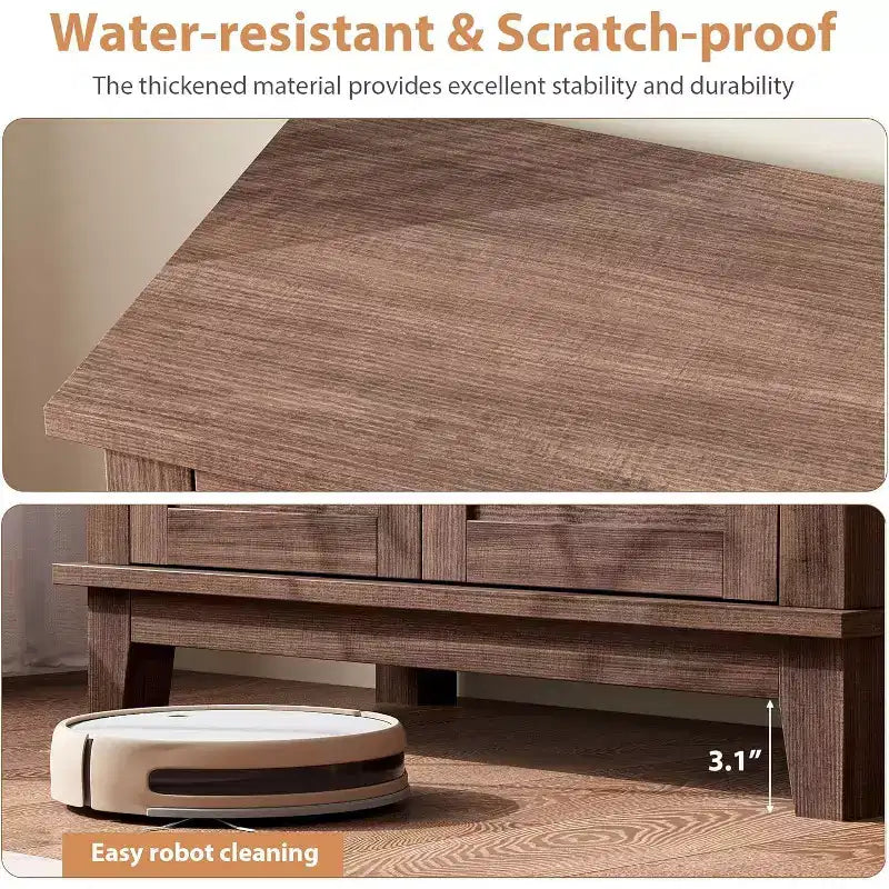 Meuble de rangement de 31,5 po avec tablettes réglables et portes à lattes