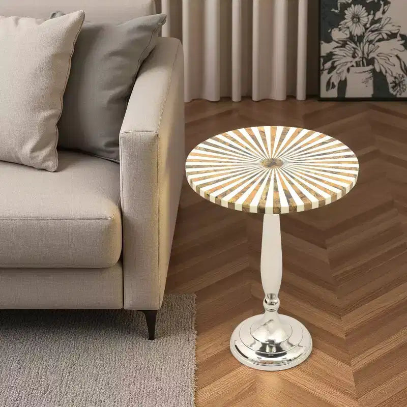 GDFStudio Simon Modern 21 Aluminum Round Side Table