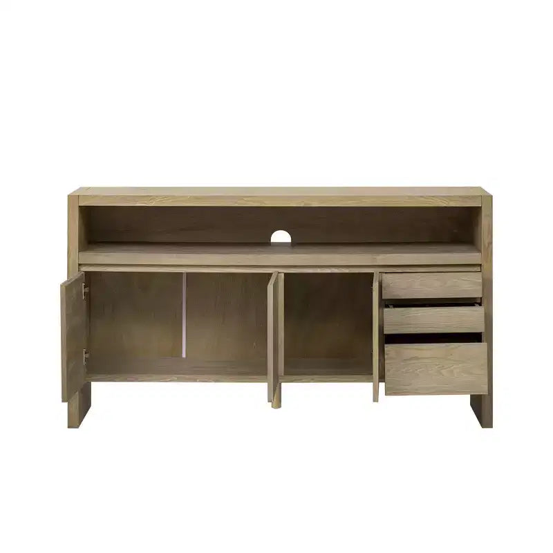 Buffet 3 portes, 3 tiroirs et étagère semi-ouverte