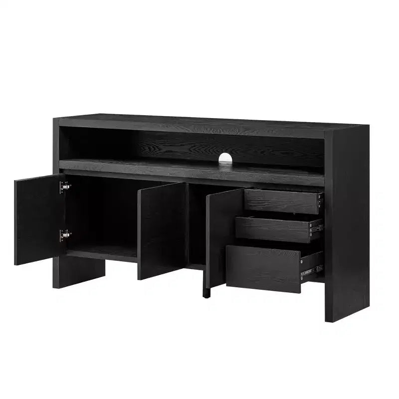 Buffet 3 portes, 3 tiroirs et étagère semi-ouverte
