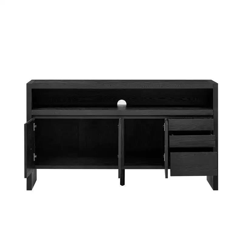 Buffet 3 portes, 3 tiroirs et étagère semi-ouverte