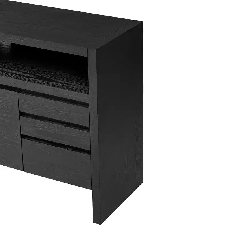 Buffet 3 portes, 3 tiroirs et étagère semi-ouverte