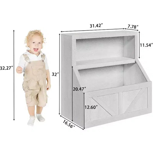 Bibliothèque pour enfants à 2 niveaux et meuble de rangement avec étagères