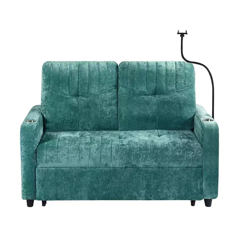 Canapé 2 places convertible moderne 137 cm avec dossier réglable et ports de chargement