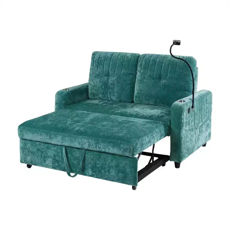 Canapé 2 places convertible moderne 137 cm avec dossier réglable et ports de chargement