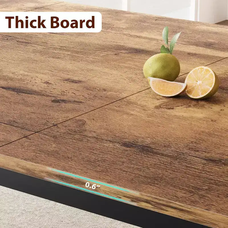 Table à manger rectangulaire de 78 pouces avec pieds en métal