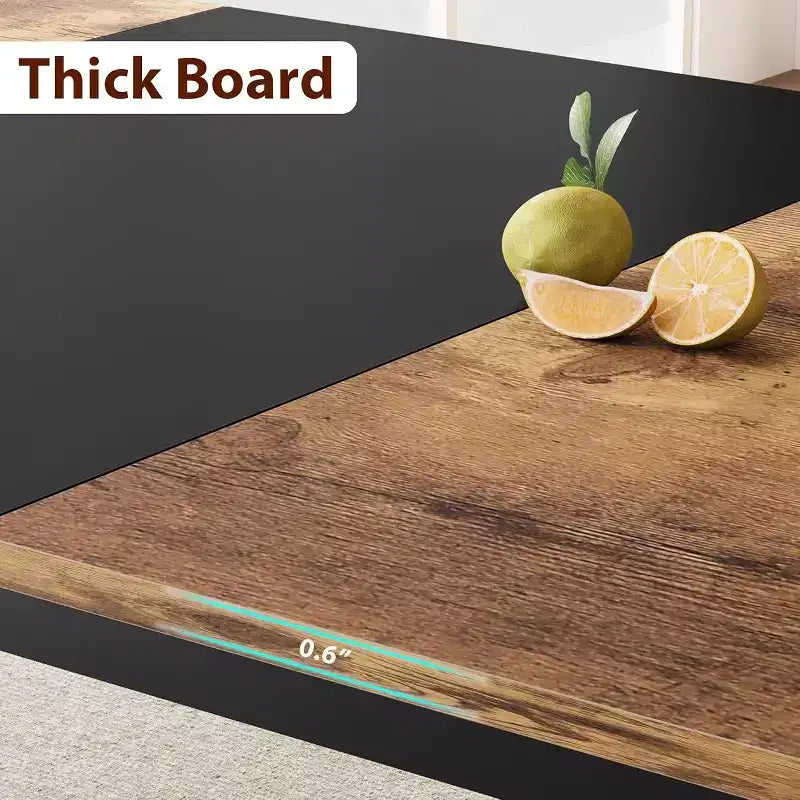 Table à manger rectangulaire de 78 pouces avec pieds en métal