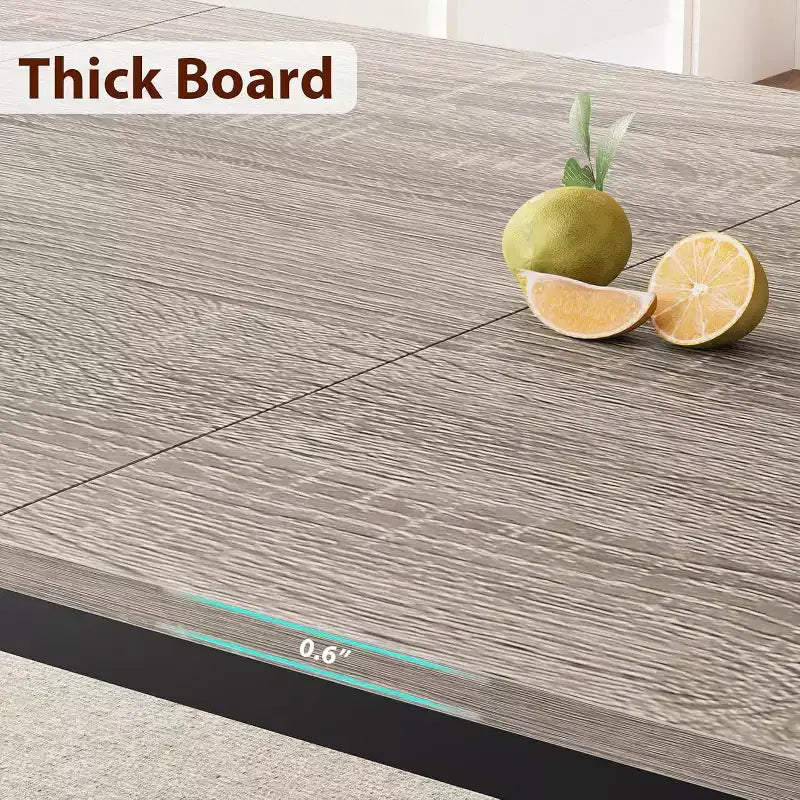 Table à manger rectangulaire de 78 pouces avec pieds en métal