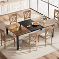 78 Industrial Dining Table - Kitchen Table for 6-8, Wood Rectangular Table for Dining Room