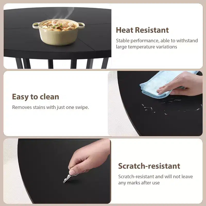 Table à manger ronde de 47 pouces avec base de rangement