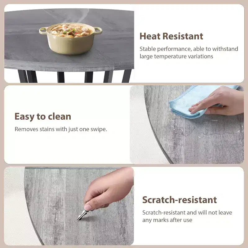 Table à manger ronde de 47 pouces avec base de rangement