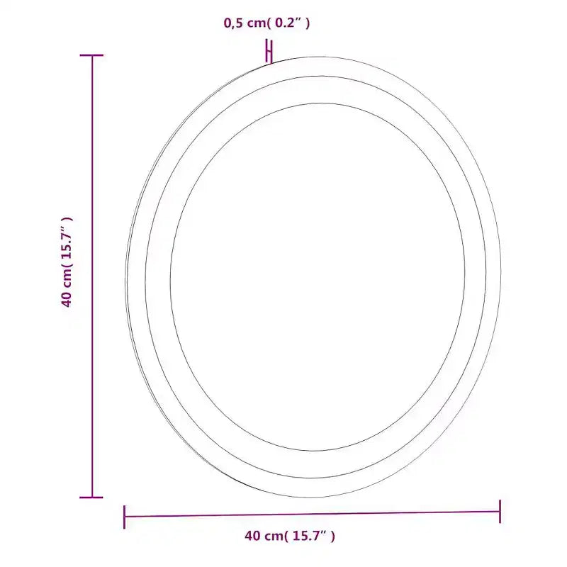 Miroir de salle de bain LED rond 40 cm