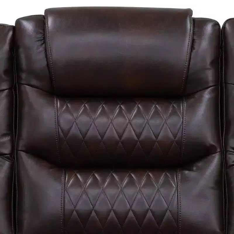 Fauteuil inclinable électrique avec port USB, fauteuil inclinable électrique en cuir, dossier réglable pour salon, marron
