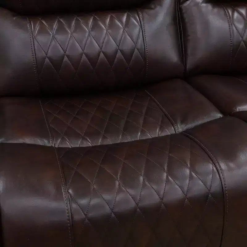 Fauteuil inclinable électrique avec port USB, fauteuil inclinable électrique en cuir, dossier réglable pour salon, marron