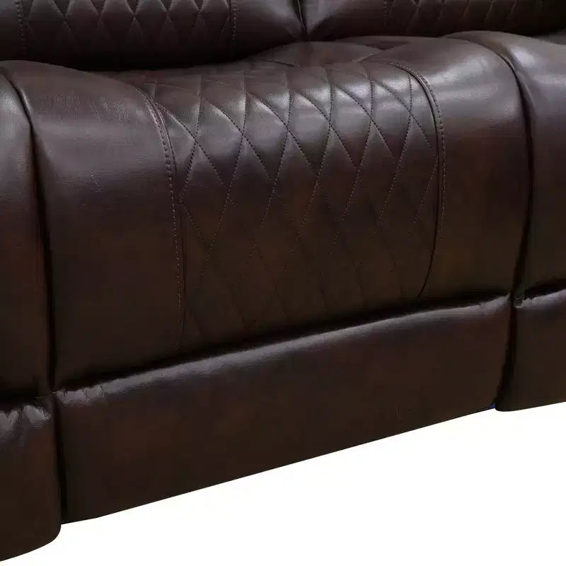 Fauteuil inclinable électrique avec port USB, fauteuil inclinable électrique en cuir, dossier réglable pour salon, marron