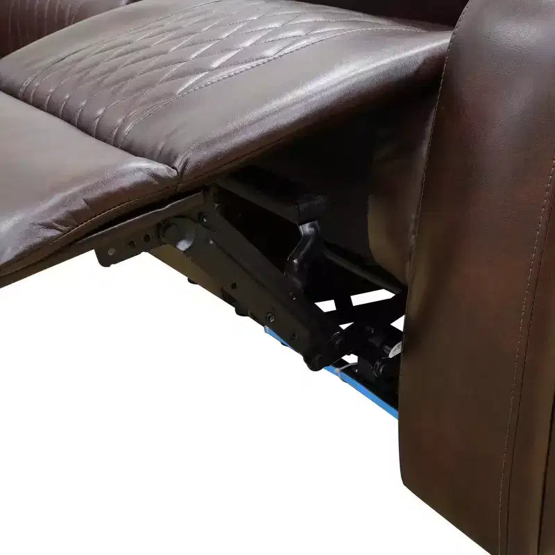 Fauteuil inclinable électrique avec port USB, fauteuil inclinable électrique en cuir, dossier réglable pour salon, marron
