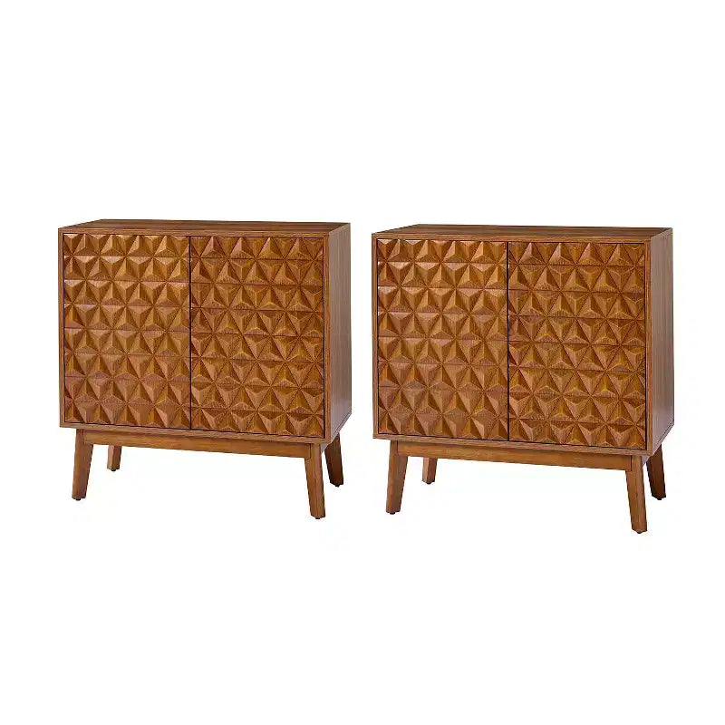Lorenz 30 Tall 2-Door Accent Cabinet with Adjustable Shelves Set of 2|ARTFUL LIVING DESIGNS-WALNUT