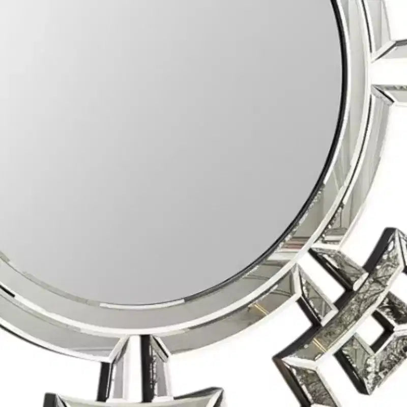 Miroir mural rond Art Déco 32" Geo - Verre argenté