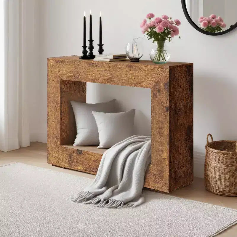 Console de 120 cm avec étagères ouvertes