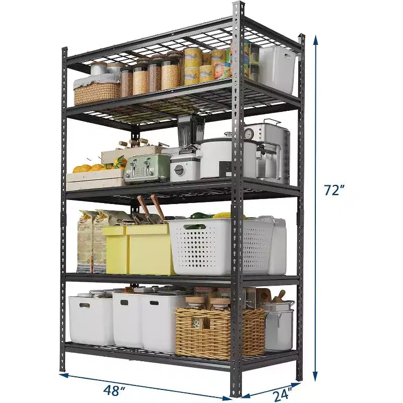 Étagère de garage métallique à 5 niveaux avec tablettes réglables