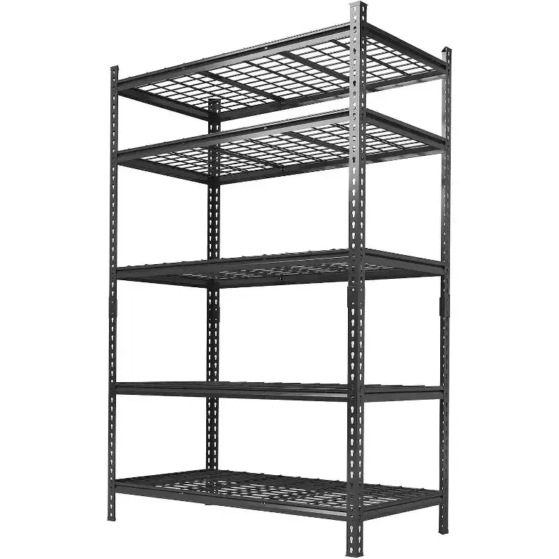 Étagère de garage métallique à 5 niveaux avec tablettes réglables