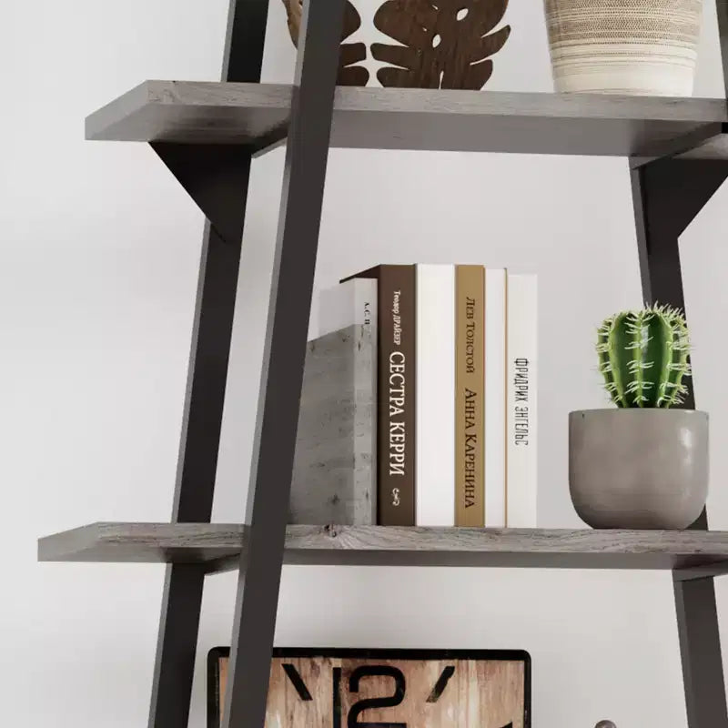 Étagère bibliothèque à 5 niveaux avec cadre en métal