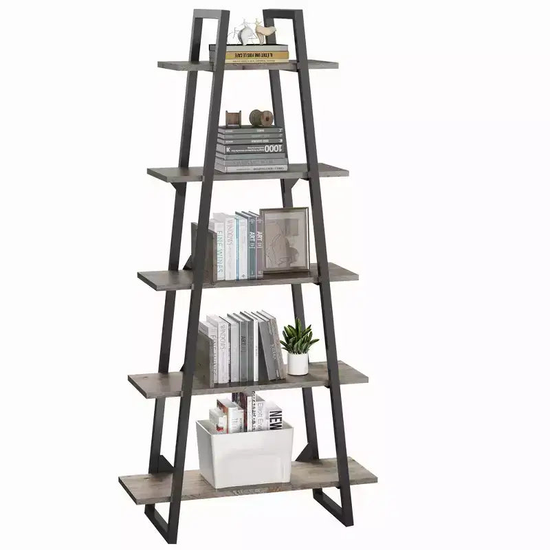Étagère bibliothèque à 5 niveaux avec cadre en métal