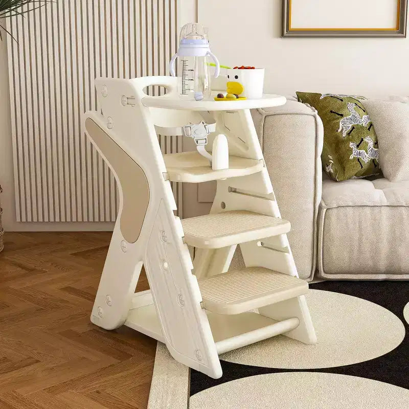Chaise haute 3-en-1 multifonctionnelle pour tout-petits avec harnais de sécurité et plateau amovible