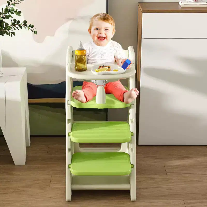 Chaise haute 3-en-1 multifonctionnelle pour tout-petits avec harnais de sécurité et plateau amovible