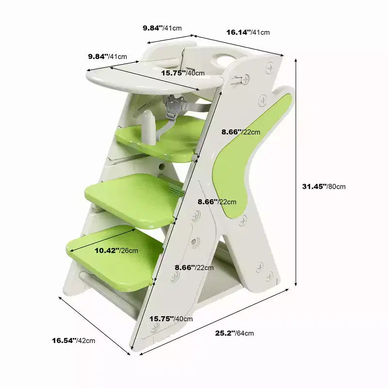 Chaise haute 3-en-1 multifonctionnelle pour tout-petits avec harnais de sécurité et plateau amovible