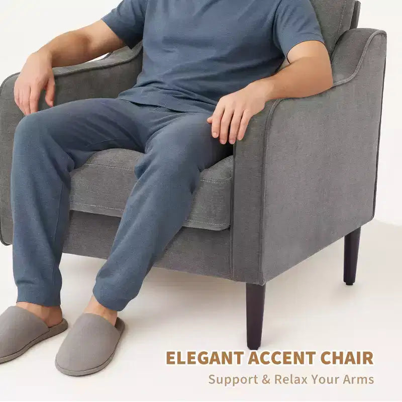 Fauteuil d'appoint du milieu du siècle avec assise rembourrée et cadre en bois