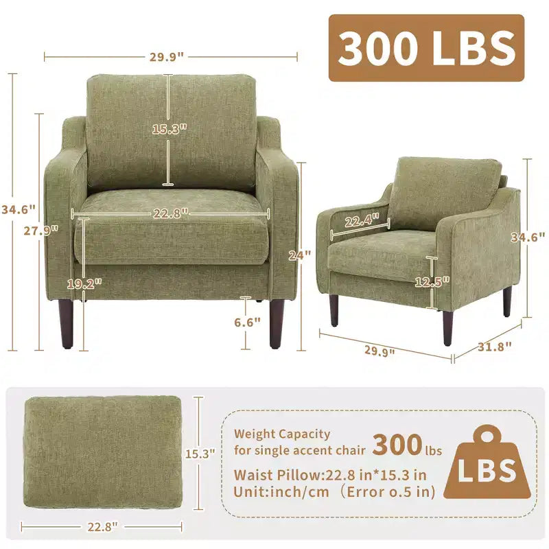 Fauteuil d'appoint du milieu du siècle avec assise rembourrée et cadre en bois