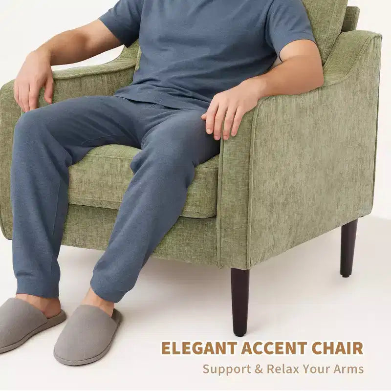 Fauteuil d'appoint du milieu du siècle avec assise rembourrée et cadre en bois