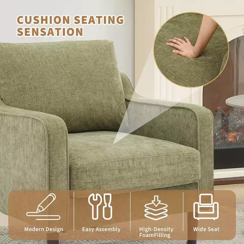 Fauteuil d'appoint du milieu du siècle avec assise rembourrée et cadre en bois