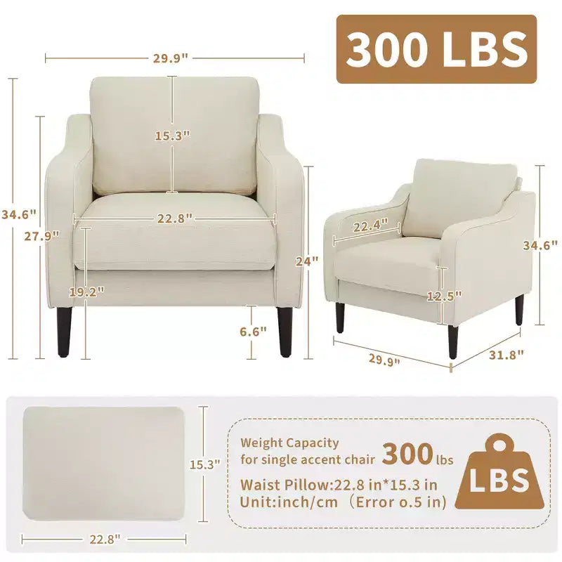 Fauteuil d'appoint du milieu du siècle avec assise rembourrée et cadre en bois